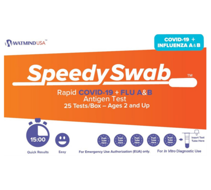 SpeedySwab Rapid COVID-19 + Flu A&B Antigen Test